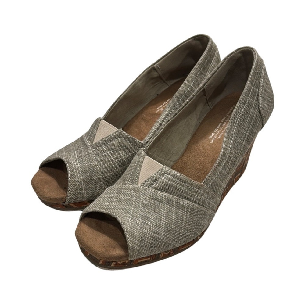 Tom’s Peeptoe Wedge Size 9.5 - Picture 1 of 7